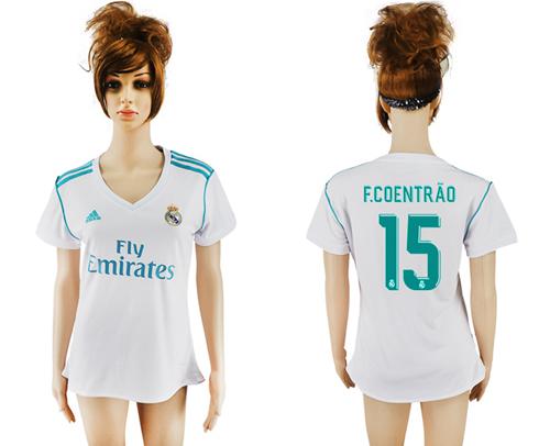 Women's Real Madrid #15 F.Coentrao Home Soccer Club Jersey